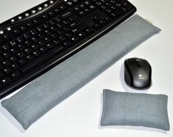 Linen 17 inch Keyboard Wrist Rest and/or 6 inch Track Pad or Mouse Wrist Rest - Choice of Fabric Color