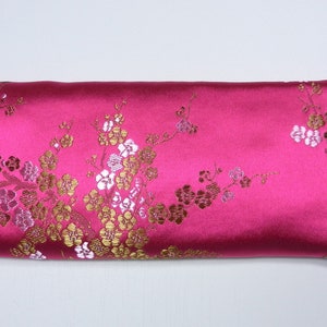 pink satin eye pillow with flax seed and optional lavender buds