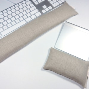 Linen 17 inch Keyboard Wrist Rest and/or 6 inch Track Pad or Mouse Wrist Rest - Choice of Fabric Color