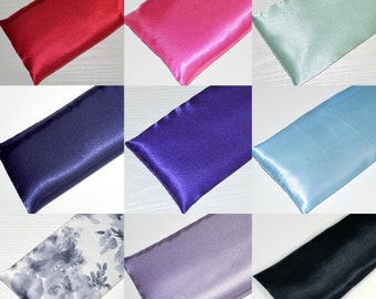 10 Wholesale Satin Eye Pillows Bulk Lot - 8 x 4 inches - Your Choice of Lavender or Unscented - Yoga, Massage, Relaxation, Naps