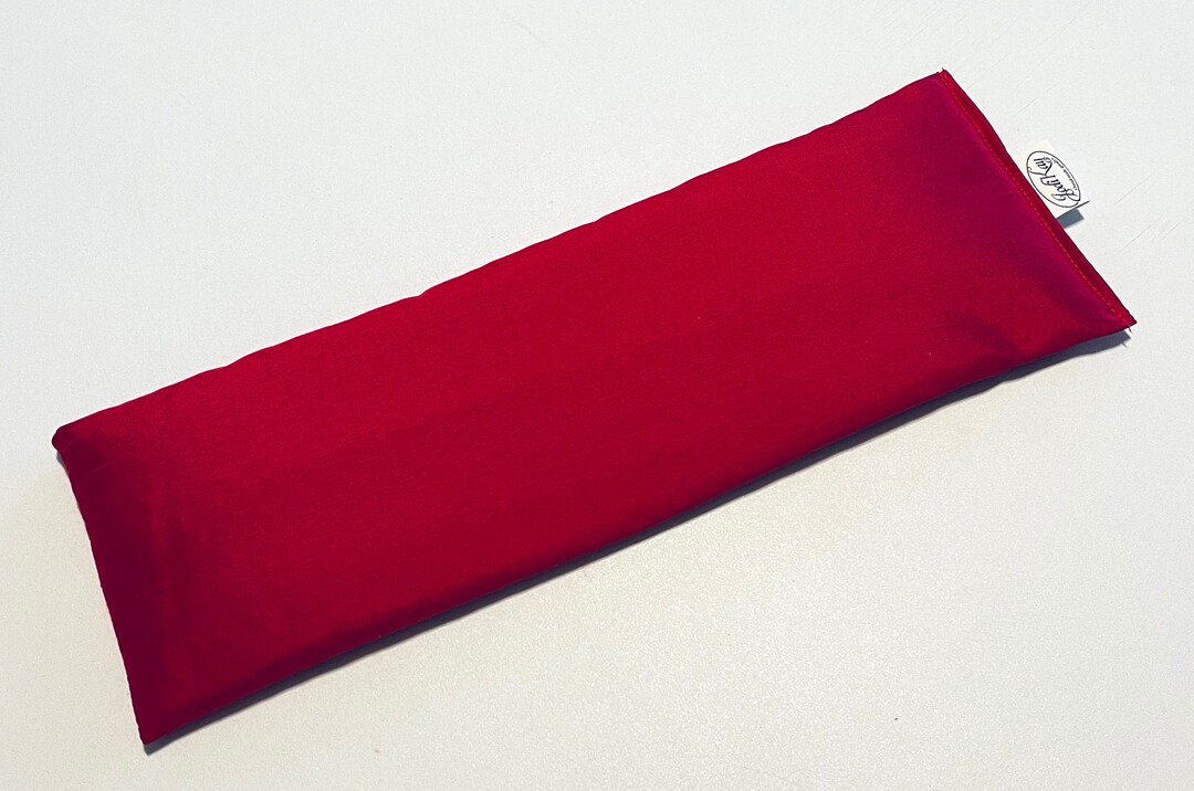 Silk Eye Pillow, 8 or 10 Inches Long Red Yoga Eye Pillow, Lavender Eye