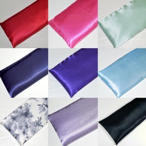 Satin Eye Pillow 8 or 10 choose color and lavender or unscented yoga eye pillow image 1