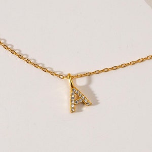 Collar con inicial, joyería personalizada de moda, collar con letras delicadas personalizado, regalo de Navidad personalizado para ella, regalo de cumpleaños para ella