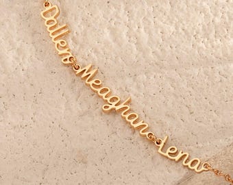 Personalized Name Bracelet, Kids Name Bracelet, Multi Name Bracelet, Custom Name Jewelry, Dainty Bracelet, New Mom Gift, Mother's Day Gift