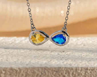 Personalized Infinity Birthstone Necklace, Couple's Gift, Mother and Daughter Necklace, Gift for Grandma, Anniversary Gifts, Gift for Her