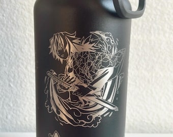 Anime water bottle, engraved water bottles, anime inspired water bottle, water bottles, anime water bottles, engraved designs, anime lover
