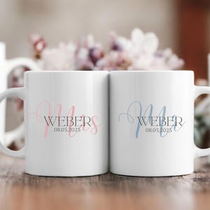 Personalized Wedding Gift Mugs - Mr & Mrs Mug for Wedding, Gift Wife Gift Husband, Anniversary Gift Idea Wedding
