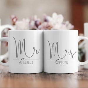 Personalized Wedding Gift Mugs - Mr & Mrs Mug for Wedding, Gift Wife Gift Husband, Anniversary Gift Idea Wedding