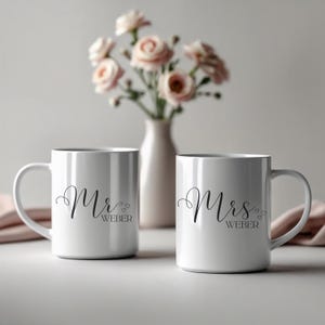 Personalized Wedding Gift Mugs - Mr & Mrs Mug for Wedding, Gift Wife Gift Husband, Anniversary Gift Idea Wedding