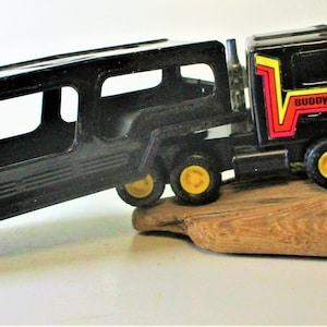 1983 BUDDY L Mack Transport Truck CAR CARRIER Race Car Black Die-cast Collectible Model Limited Tractor Trailer Legend Gift Idea