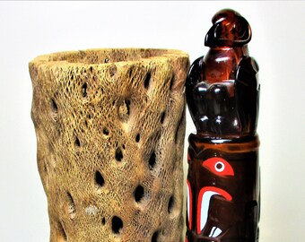 Avon Totem Pole Tiki Decanter Bottle Native Men Wild Country Cologne Vintage Collectible Original Box New Gift Travel Camping Classic