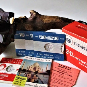 Vintage VIEW MASTER Reels Sawyers 3D Picture Discs 1950s Original Classic Collectible Bakelite Model 3 Dale Evans Farm Animals Social Home