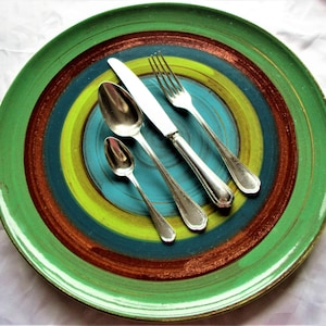 France Christofle Dinner Place Setting Fork Spoon Knife Spatours Pattern Silver Plate Rare Flatware Wedding Gift Monogram