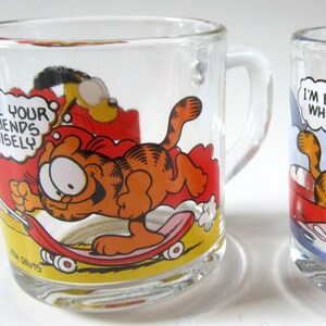 Vintage Garfield Odie 1978 McDonald&#39;s Collectible Mug Glass JIM DAVIS 2 Cups Free Shipping Anchor Hocking Perfect Gift