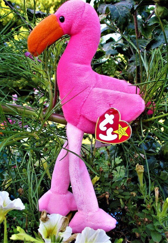 Pinky Flamingo Bird Ty Beanie Baby Retired 1995 Original Blue Etsy Nederland