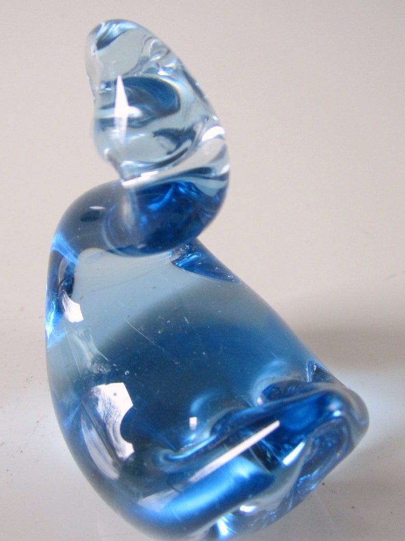 Art Glass Swan Duck Bird Paperweight Figurine Viking Like Etsy