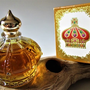 Avon Decanter ROYALE Bottle Love Bird of Paradise Womens Cologne Gold Royal Crown Raised 3D Glass Vintage Retired Rare Collectible Gift image 1