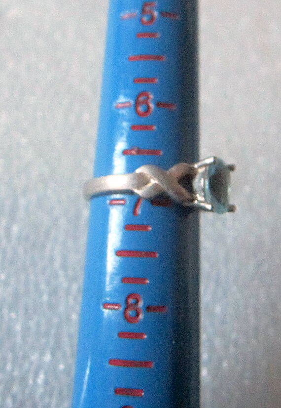 Vintage Ring Sterling Silver Oval Light Blue Topa… - image 5