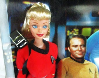 Barbie Ken Doll Fashion Mattel 1996 STAR TREK U.S.S. Enterprise Captain Kirk Spock Original 30th Anniversary Dolls USA Gift Set Sale Rare