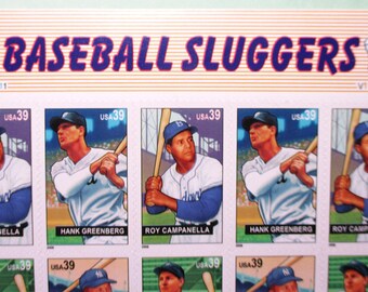 2005 USPS MLB Baseball Sluggers 20 Stamp Pane Sheet Set Souvenir
