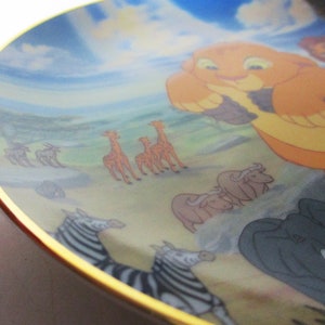 Vintage The Lion King Collectible Plate Walt Disney World Porcelain Gold Trim Gift Rare Bradford Exchange 1994 Limited First Edition image 4