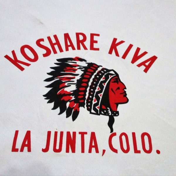 Vintage National Scout  Boy Scouts B.S.A. Neckerchief Koshare Indians La Junta, Colorado Dance Team USA Gift Silk Screen Large