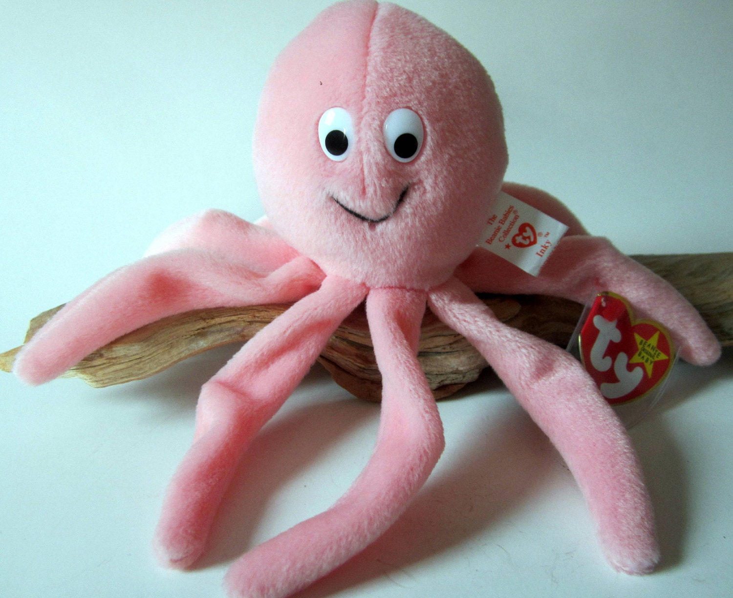 Ty Beanie Babie INKY Octopus Retired 1993 Original Pink Plush Etsy