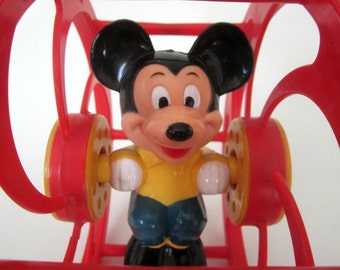 Mickey Mouse Red Rolling Toy  Disney Toddler Roly Poly Rattle Wheels Preschool Nursery Gift