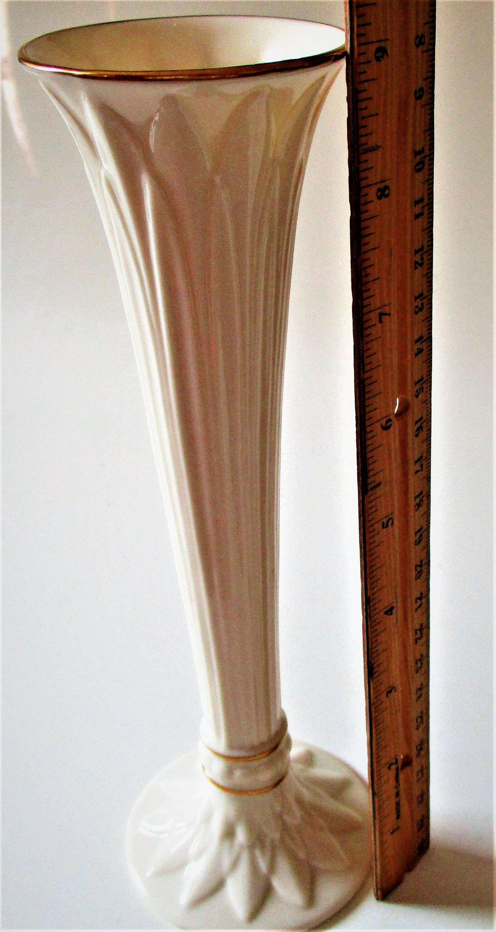 Vintage Lenox Bud Vase 24K Gold Pedestal Fluted Fine China Etsy