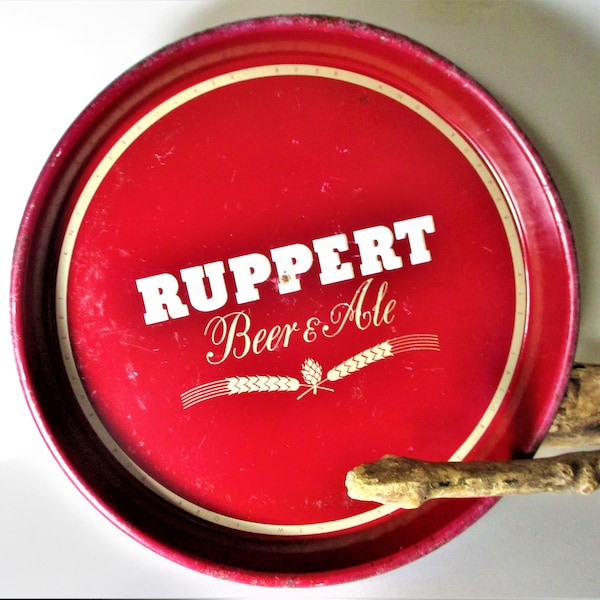 Beer Ale Ruppert New York USA Knickerbocker Red Serving Tray Deluxe Buffet Tray Food Man Cave Canco Serving Vintage  Original 1950s Design