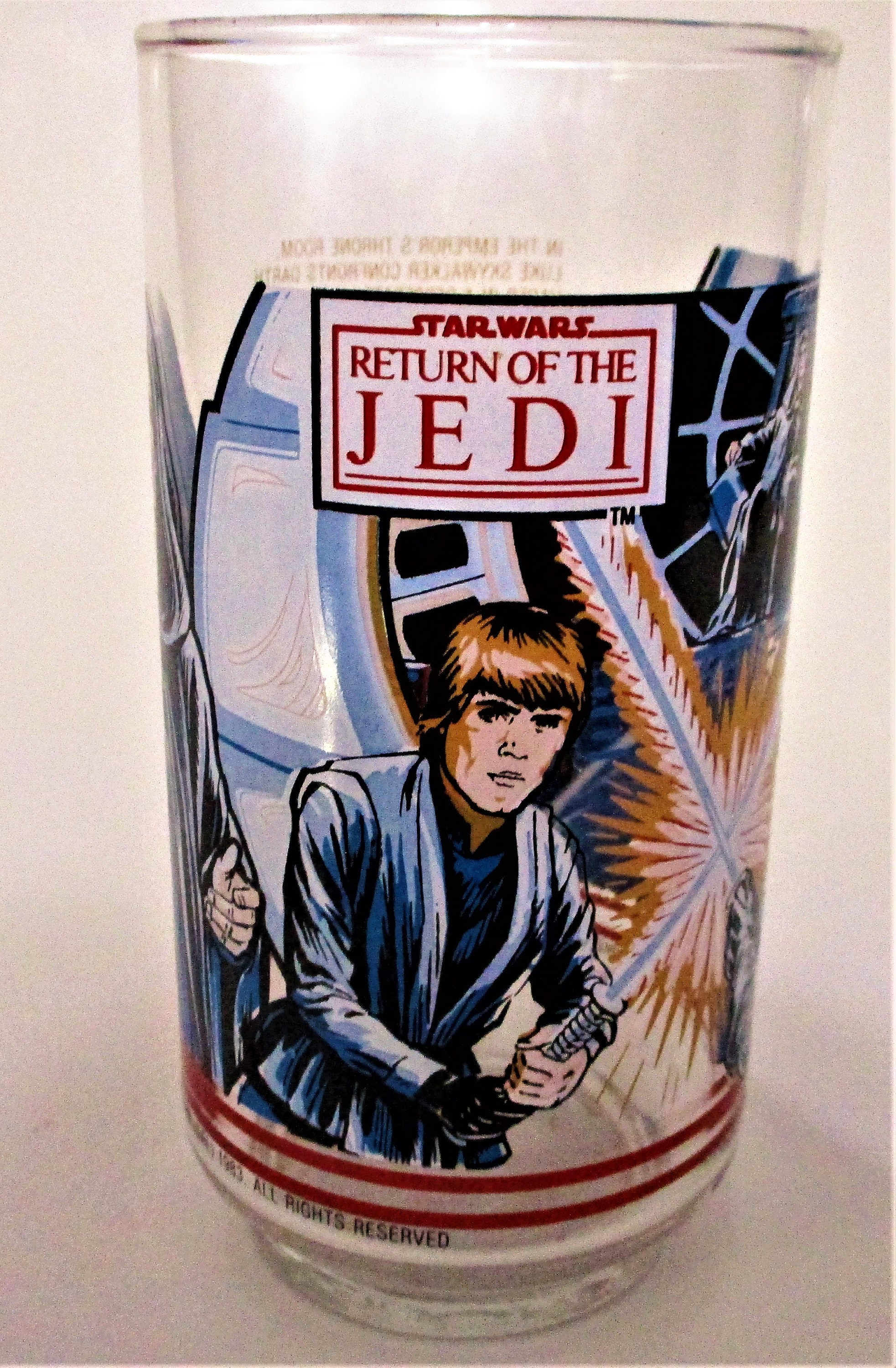 JoyJolt Star Wars Luke Skywalker Lightsaber Stemless Drinking Glass - 15 oz - Set of 2