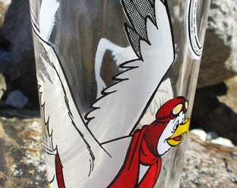 Glass Tumbler Mug 1977 Orville The Rescuers Character Walt Disney Heavy Bottom Swig Vintage Collectible Juice Perfect Gift Vibrant Motif USA