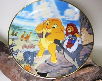 Vintage The Lion King Collectible Plate Walt Disney World Porcelain Gold Trim Gift Rare Bradford Exchange 1994 Limited First Edition