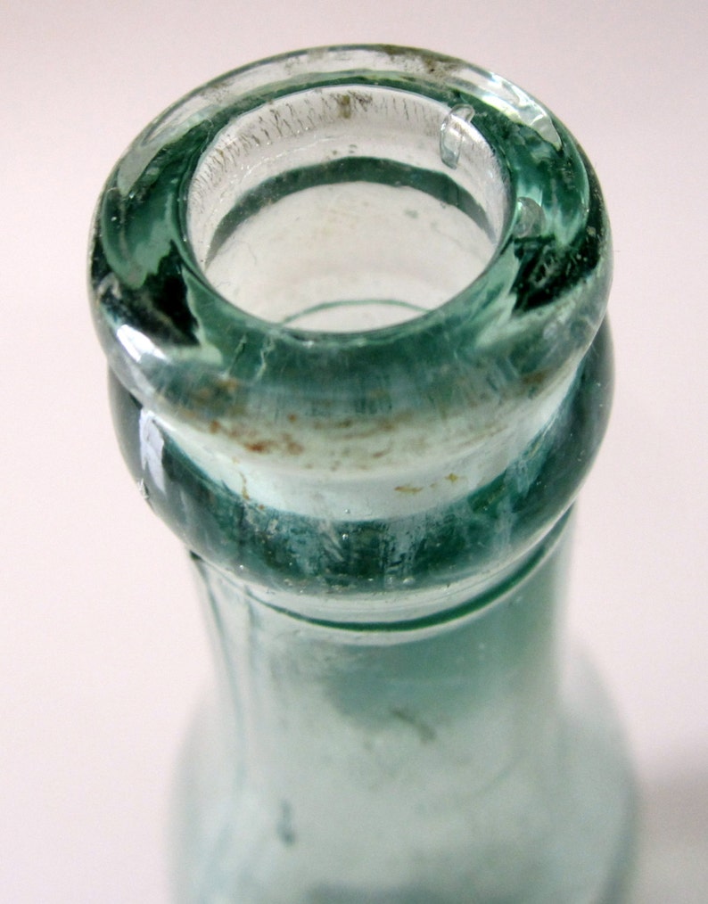 J L & Co Green Bowling Pin Glass Beverage Bottle Antique Hand Etsy