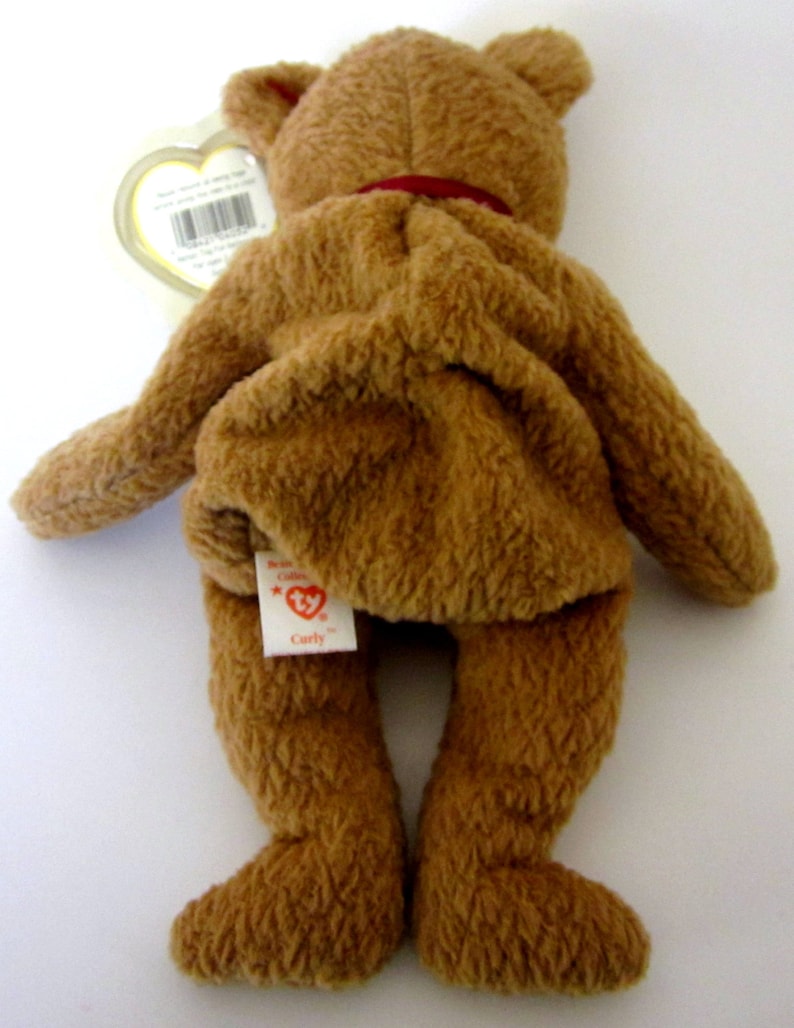 CURLY BEAR Ty Beanie Baby Retired 1993 Original Brown