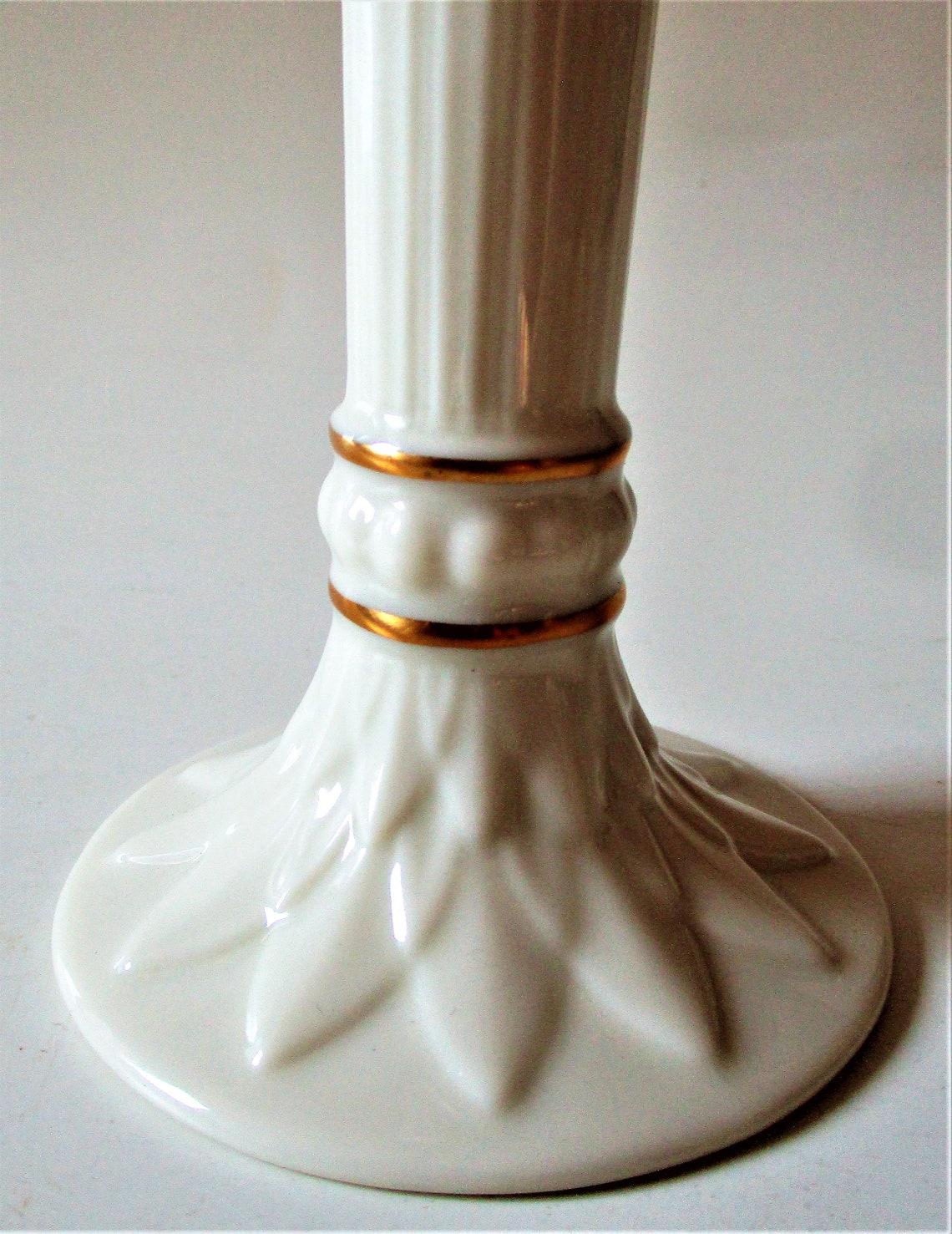 Vintage Lenox Bud Vase 24K Gold Pedestal Fluted Fine China Etsy