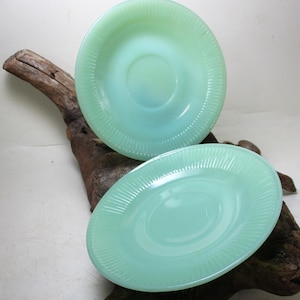 Vintage Fire King Jadeite Glass Saucer Anhor Hocking Jadite Jane Ray Coffee Free Ship Green Luster Demitasse Ribbed Alice Gift Replacement