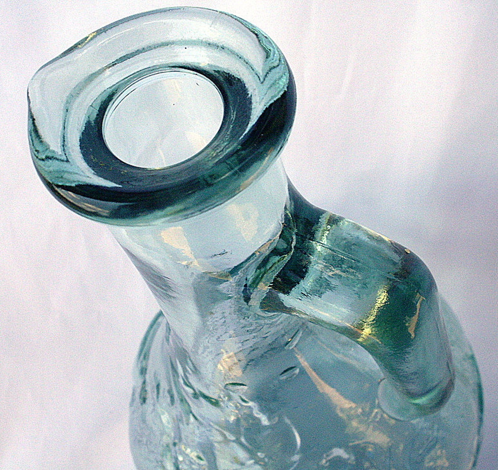 Vintage Green Glass Vinegar Cruet Bottle Decanter Canada Fruit Etsy