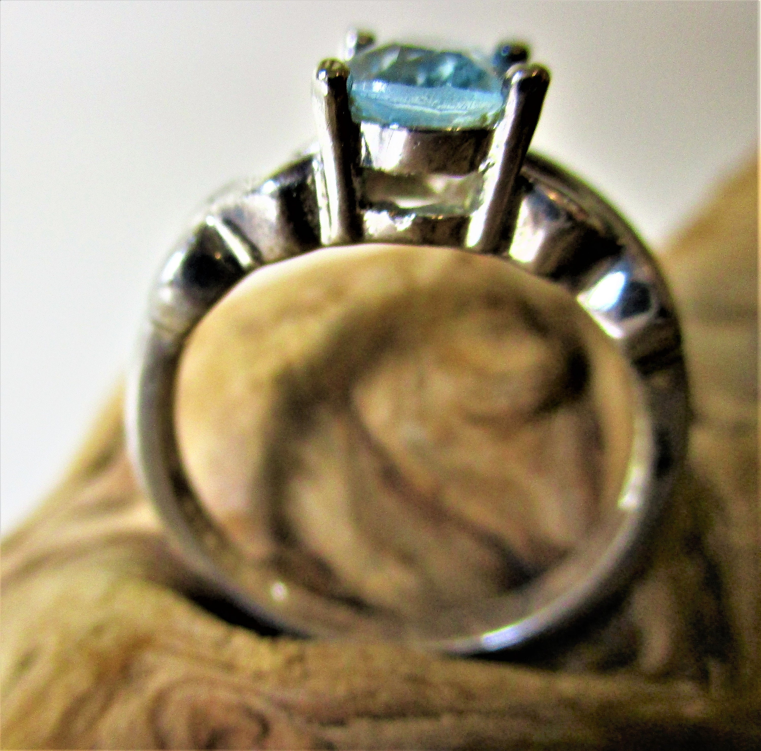 Vintage Ring Sterling Silver Oval Light Blue Topaz 925 Jewelry Size 7 3 ...
