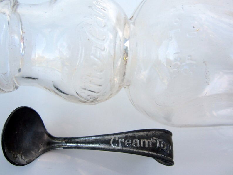 Milk Bottle Cream Top Spoon Netherland Dairy Syracuse NY Rare Etsy