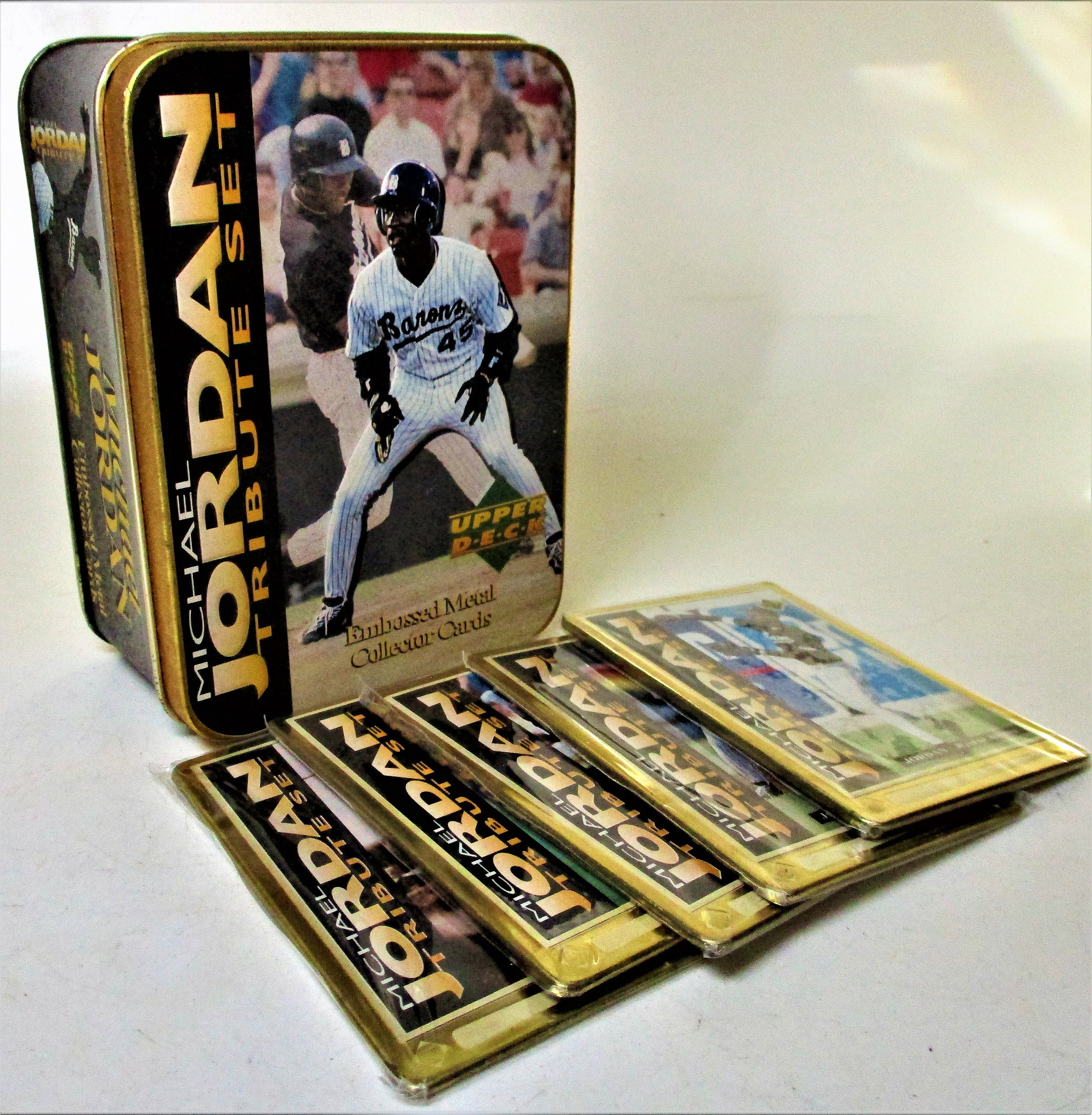 Michael Jordan Baseball Vintage Tribute Embossed Large Metal Cards