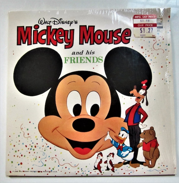 MICKEY MOUSE Friends Hardcover Vinyl LP Record Album 1968