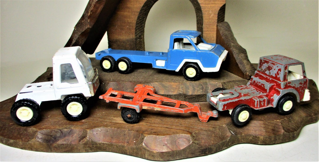 Vintage Tootsie Toy Boat Trailer Car Truck Buddy L Diecast Collectible Model Limited Flatbed