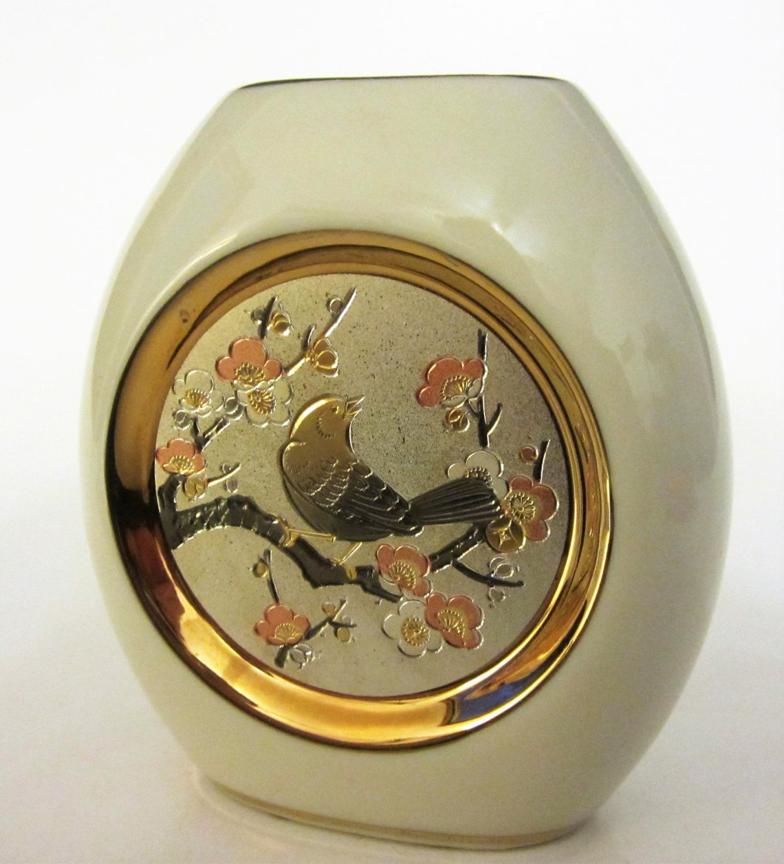 Art of Chokin 24K Gold Trinket Planter Vase Bird Japan Etsy Canada
