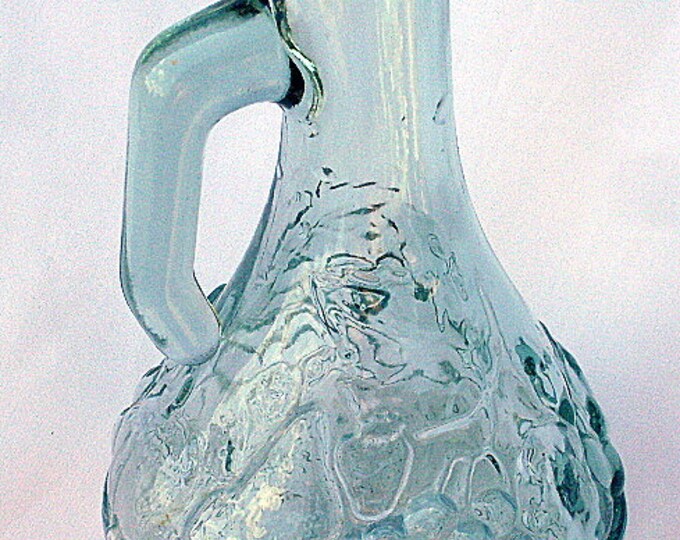 Vintage Green Glass Vinegar Cruet Bottle Decanter Canada Fruit Etsy