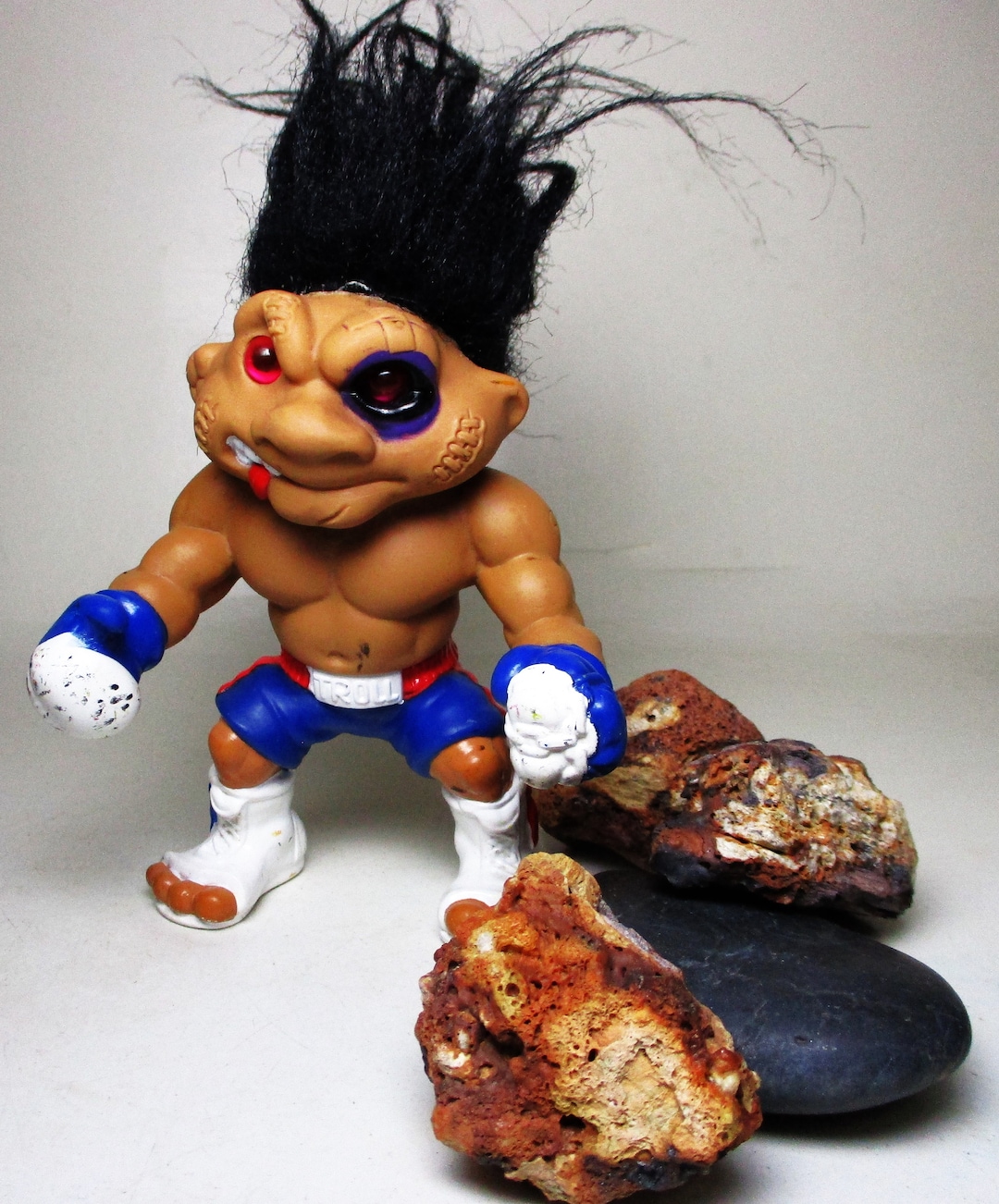 Kick Troll Vintage Hasbro Toy Knockout Troll 1992 Kick Boxing Fighter Figure ...