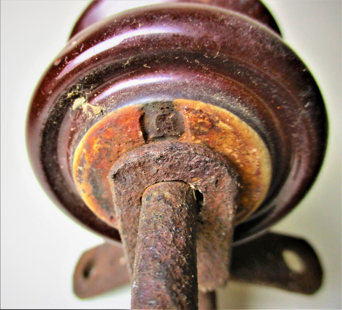 Antique Telephone Wire Insulator Brown Color Ceramic Guide Etsy