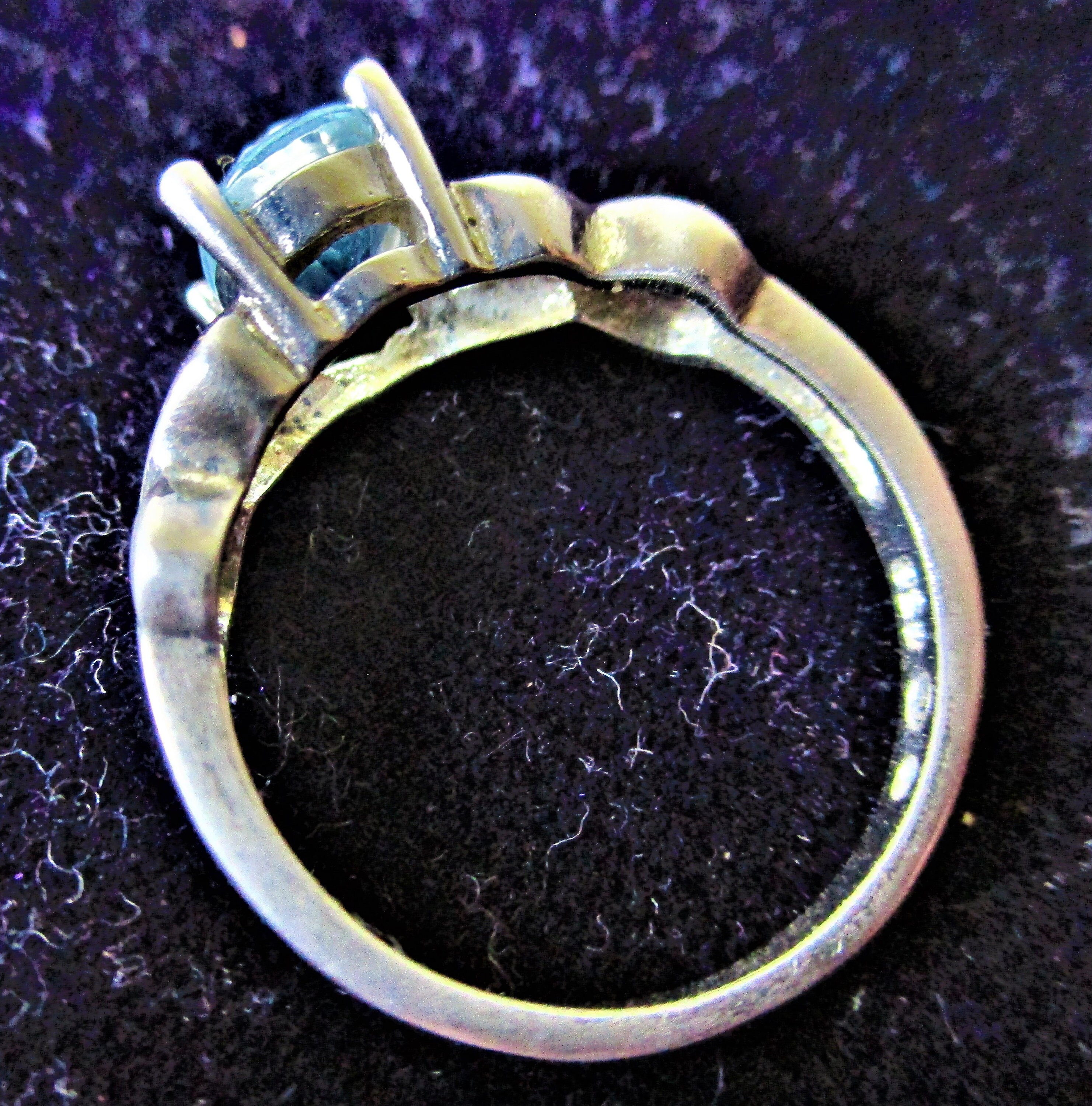 Vintage Ring Sterling Silver Oval Light Blue Topaz 925 Jewelry Size 7 3 ...