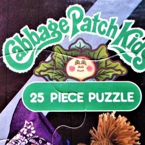Cute 1984 Cabbage Patch Kids Puzzle Milton Bradley 25 Piece Jigsaw Picture 1980s USA Vintage Frame-Tray Inlay Great Gift Western Cowboy