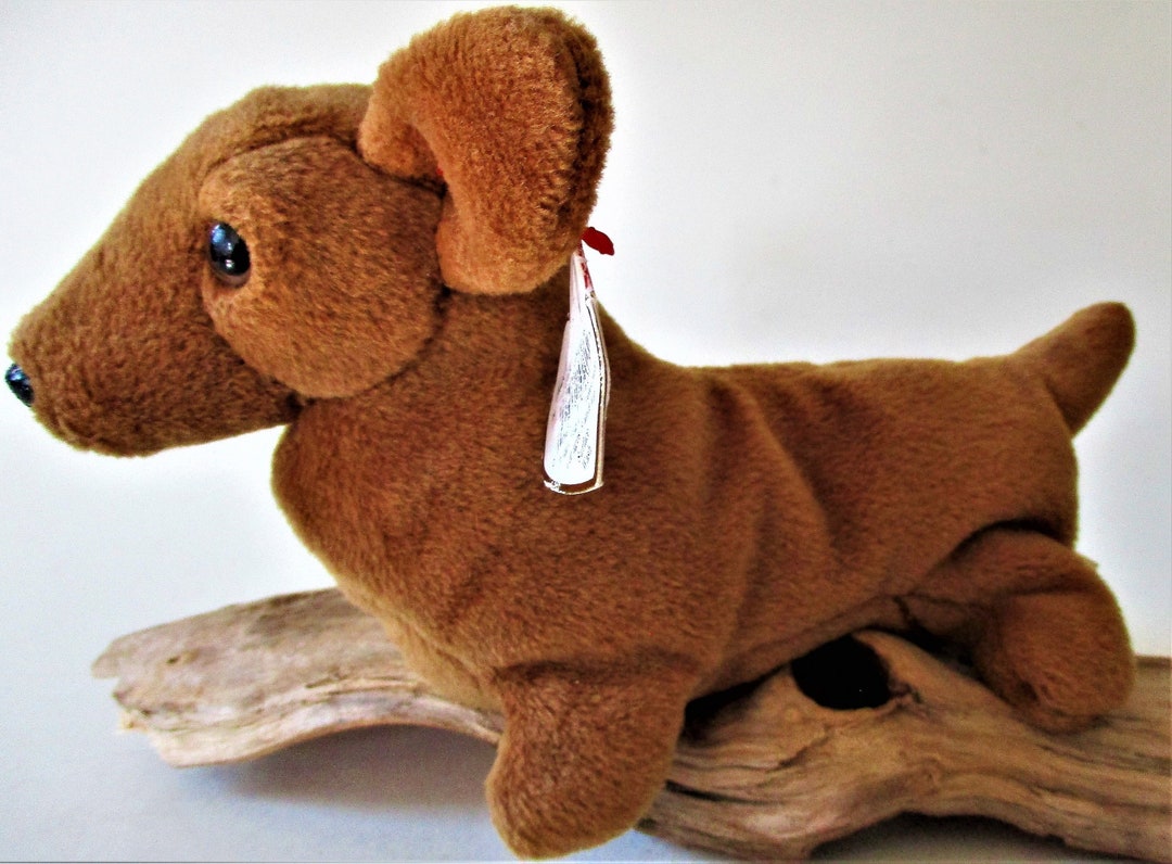 Ty Beanie Baby Retired WEENIE Dachshund Puppy Dog Original Brown